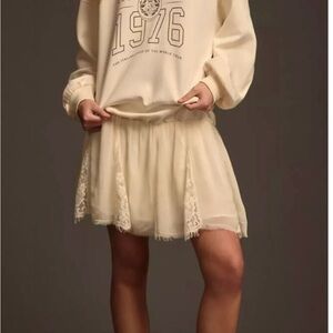 Anthropologie Pilcro Cream Napoli Graphic Sweatshirt Size Medium